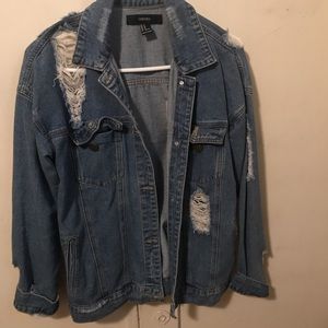 Distressed denim jacket